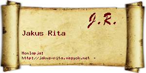 Jakus Rita névjegykártya