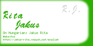 rita jakus business card